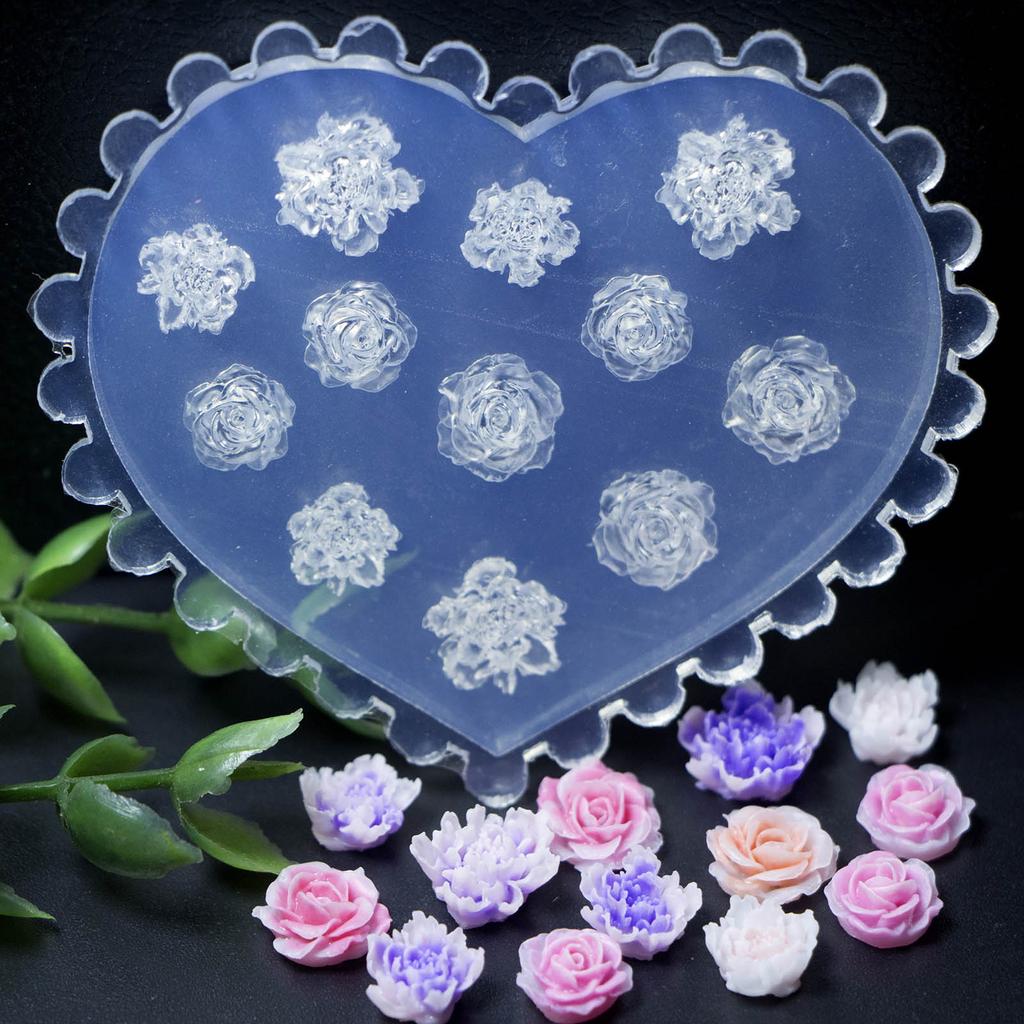 Nail Art Silicone Mold 3D Flowers Nails Making Molds Embossed Nail Stencils Sculpture Mould Decorations for Manicurists