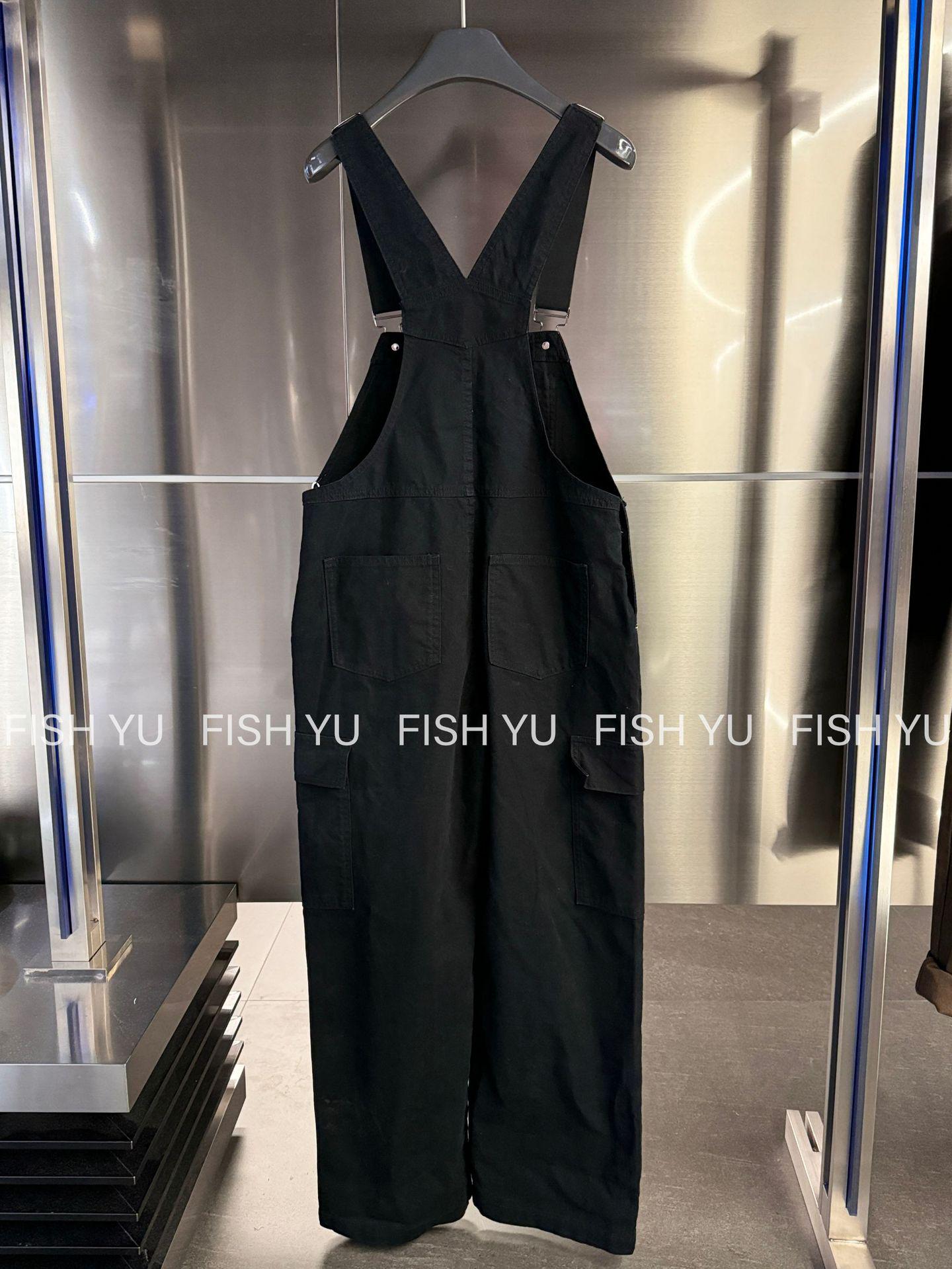 

FISHYU Ранняя осень Ретро Женский Повседневный Свободный Комбинезон с Карманами Small чёрный