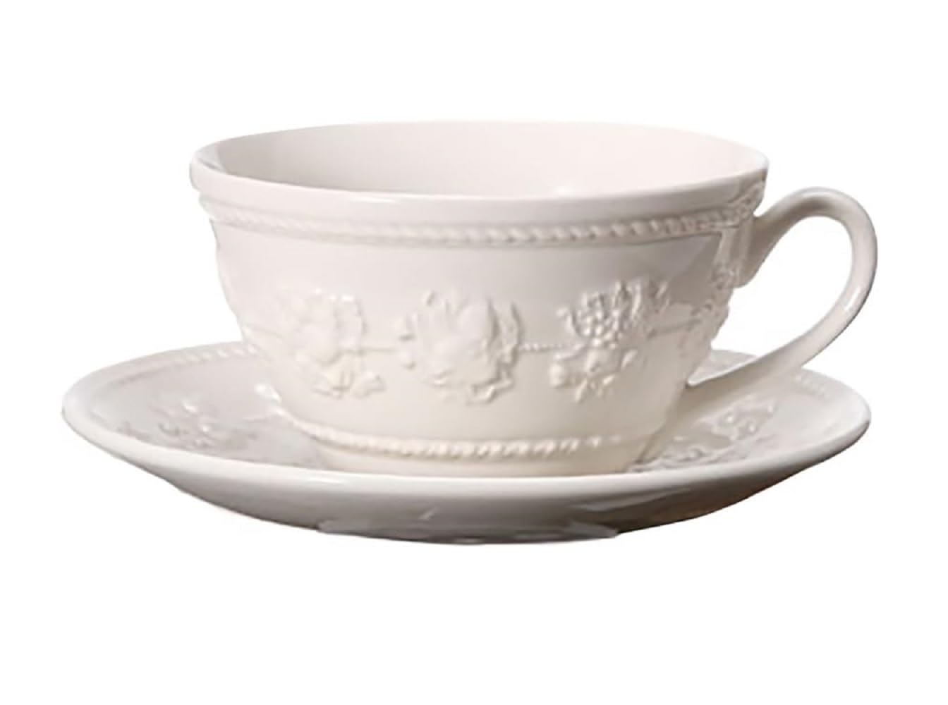 

Wedgwood Festivity Ivory Teacup & Saucer, 250ml, Officially Imported, Wedding Gift, 1058030