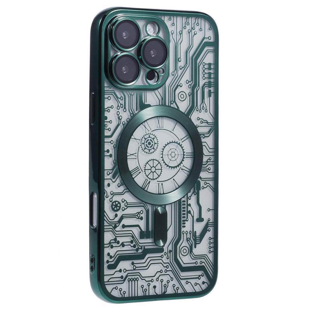 AR-Serie Für iPhone 16 Pro Hülle Kompatibel mit MagSafe Gear Design TPU Handyhülle mit Linsenfolie