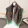 2026 New Leopard Print Imitation Silk Scarf for Women Square Hairbands Foulard Female Bandana Neck Kerchief Headbands