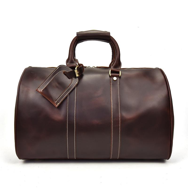 Herren Crazy Horse Leder Reise Tasche Boarding Retro Leder Große Kapazität Reise Tasche Handtasche Erste Schicht Rindsleder Schräg Span