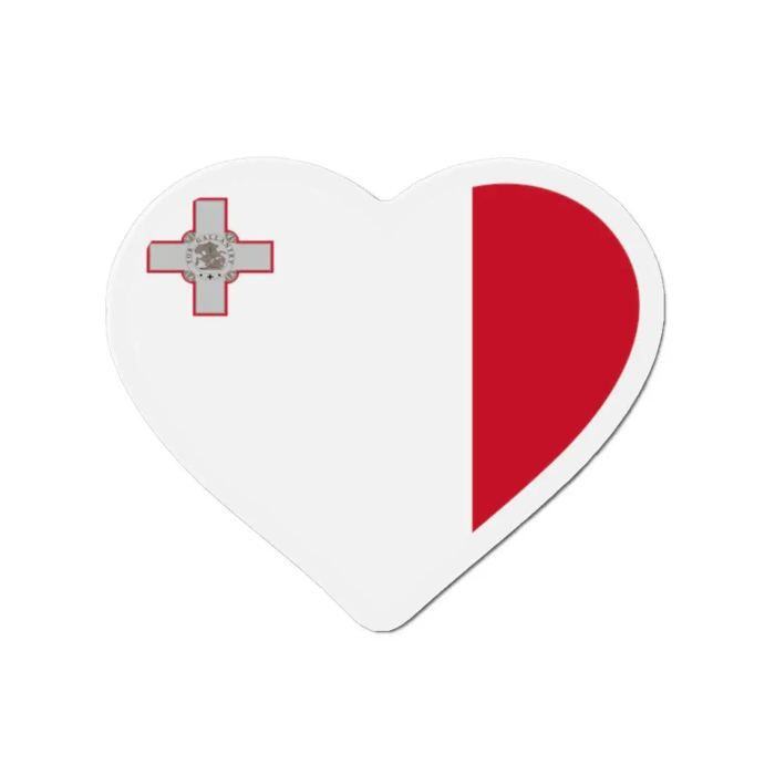 Aimant Coeur Drapeau Malte - Multicolore - 7 cm - 50 pièces - Résine synthétique - Mixte