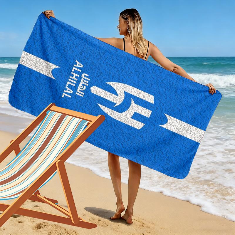 Al-Hilal Saudi Football Club Print Beach Towel, Large Soft Quick Dry Towel for Beach Camping Swimming