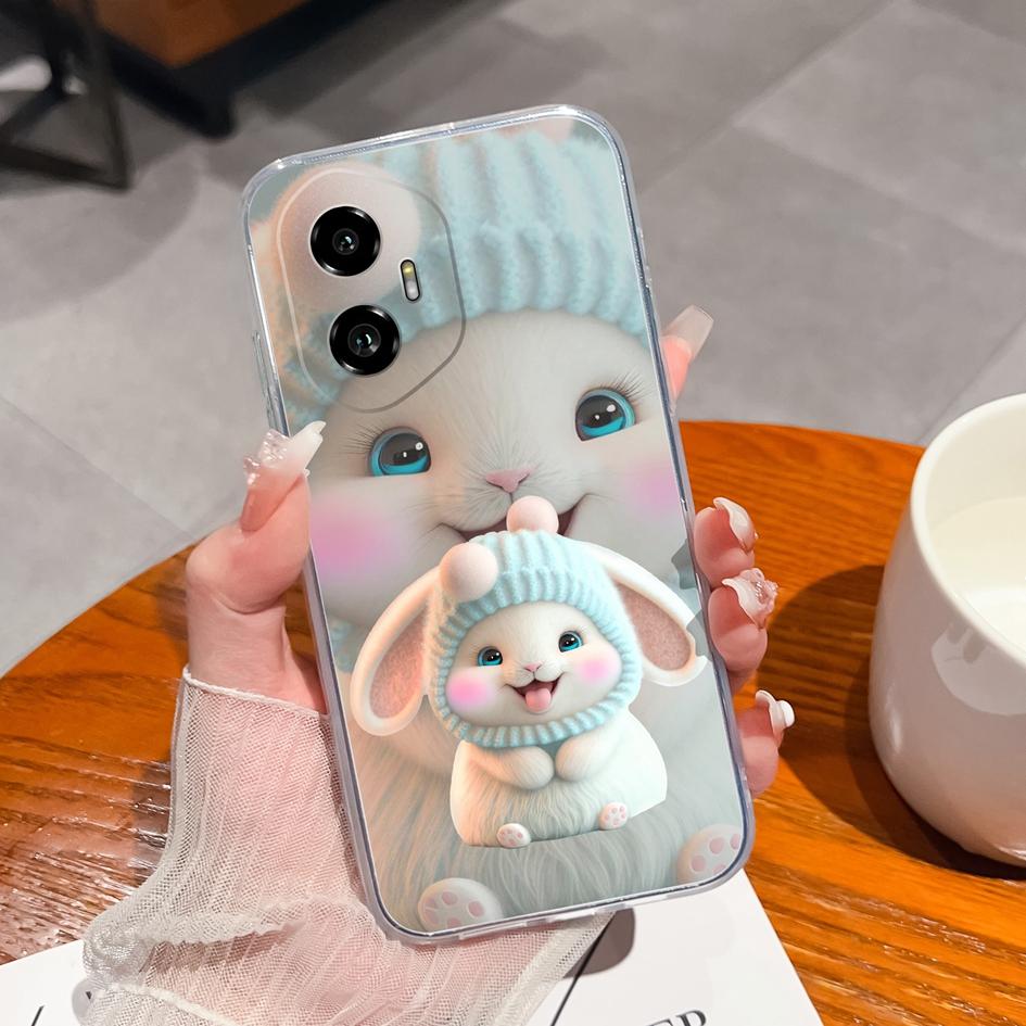 Silicone Soft TPU For Huawei Honor 300 Pro 70 200 Lite X5B Plus X6 X6B X6S X8 Back Cover Fashion Pink Bow Tie Pattern Transparent Anti Slip For Huawei