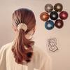Pince à cheveux chignon en forme de nid d'oiseau en plastique extensible vintage géométrique pour faire des chignons, pinces à cheveux, support queue de cheval pour filles