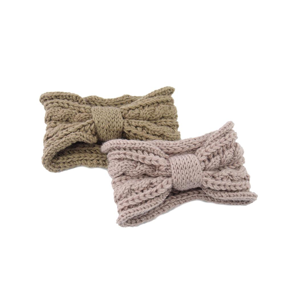 Široká mašle čelenka Vlněná pletená čelenka Retro tkané vlasové doplňky Šik styl pokrývka hlavy na mytí obličeje