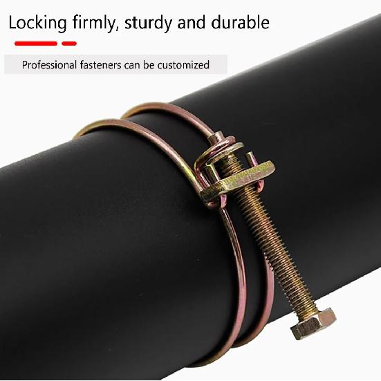10Pcs Adjustable Pipe Clamp Double Wire HoseClip Plumbing Fastener Hardware Kit Double Wire Hose Clip Plumbing Fastener Hardware