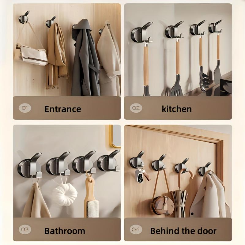 2 Pcs Stylish Plastic Suction Cup Hooks, Strong Load-Bearing, Wall-Mounted Practical Hooks, Suction Cup Hooks for Shower