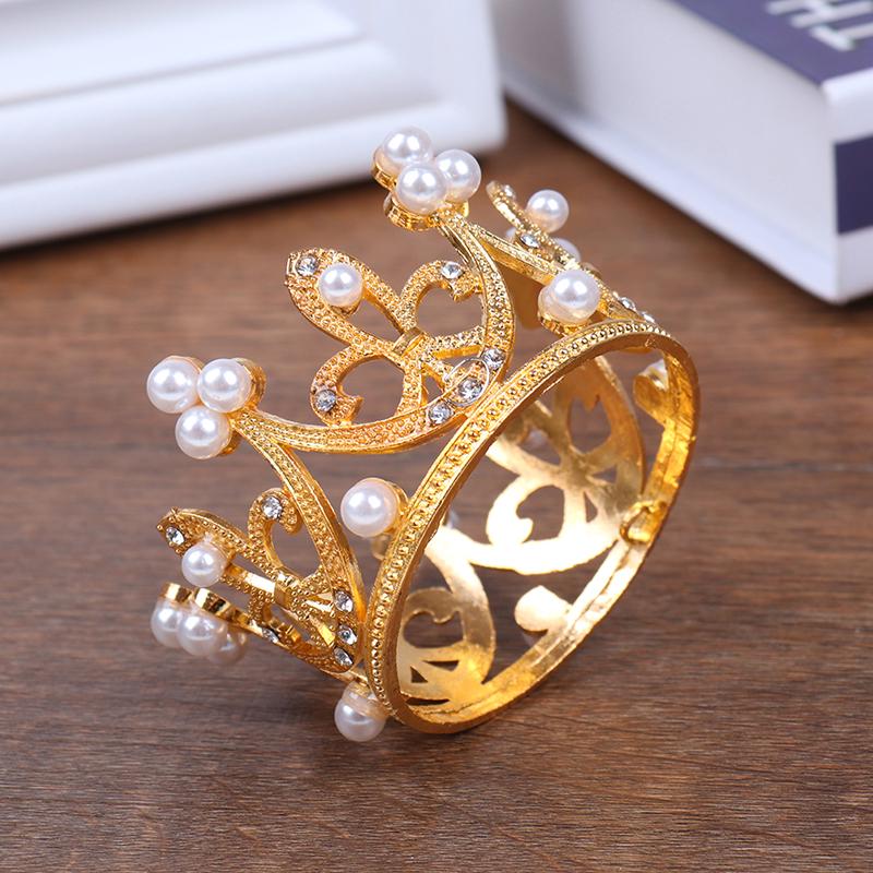 Crown Princess Topper Pearl Hair Ornaments For Wedding Birthday Party