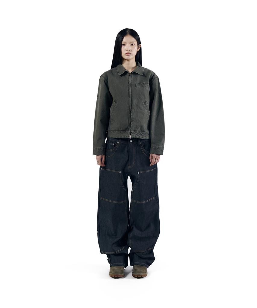 AAKAM Steve Cinch Back Denim Pants (Blue)