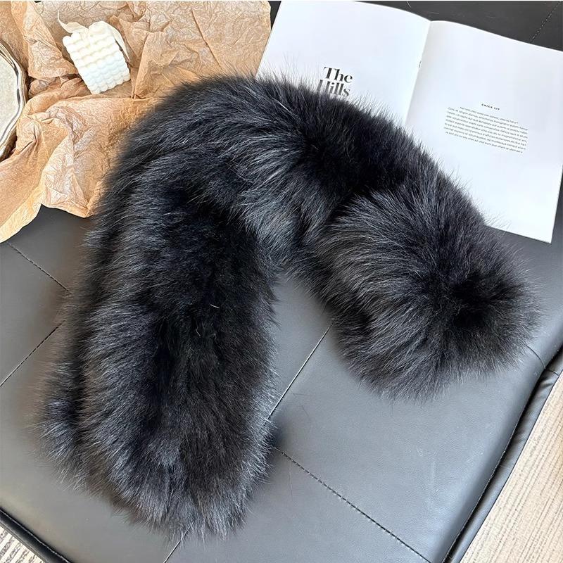 Temperament Fox Fur Scarf Hand-woven Wool Collar Warm In Autumn and Winter Plus Long Hair Fur Scarf Women