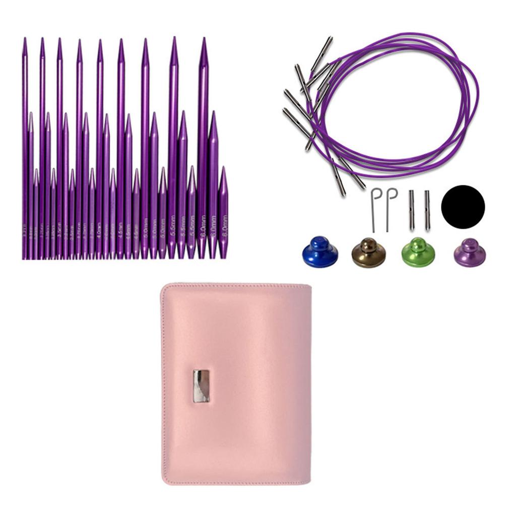 Circular Knitting Needle Set Short Round Knitting Needle 3.0mm-6.0mm Knitting Tool Interchangeable Circular Needle Size