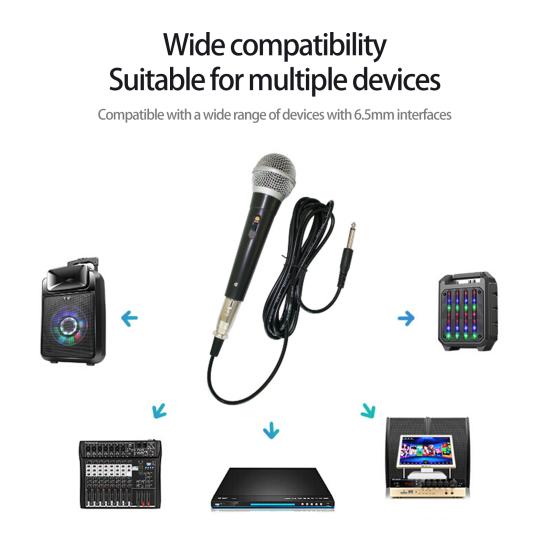 1 Set Audio Microphone Highly Sensitivity Vocal Music Plug And Play Low Latency Dynamic Stage Show High Fidelity Intelligent Noise