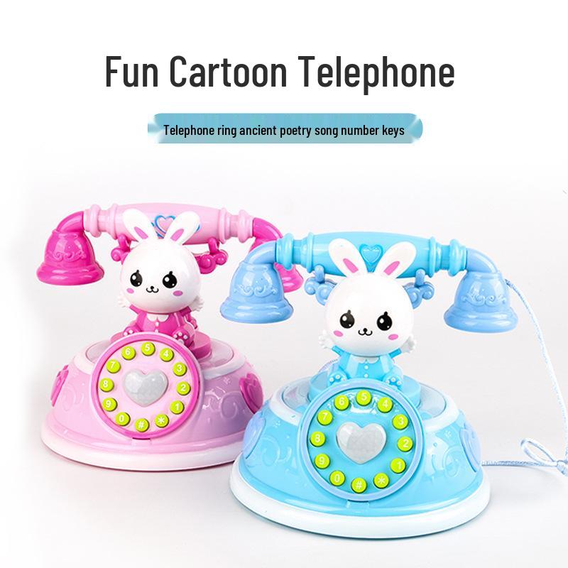 Retro Kids' Toy Phone: Interactive Learning with Lights, Music, and Stories