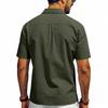 Men's Casual Short Sleeve Button Down Shirts Workwear Style Turn Down Collar Chest Pocket Blouse Tops for Daily Vacation Beach