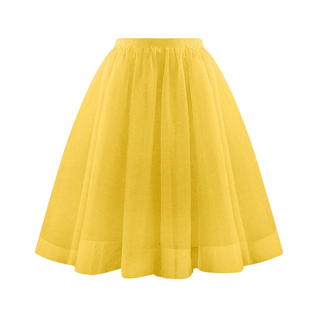 Women's Fashion Solid Color Half Skirt Party Ballet Puff Skirt Mesh Skirt