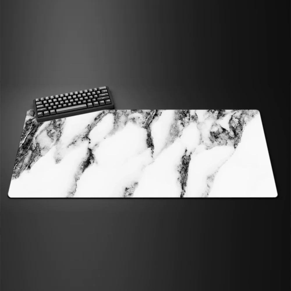 Marmorstruktur Mauspads Neu Groß Computer Büro Spiel Tischmatten XXL 90x40 Gummi Anti-Rutsch Gaming Tastaturmatte Lange Schreibtischunterlagen