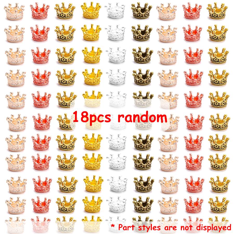 

18/36pcs 1cm Mini Alloy Crown Charms Loose Metal Pendants & Beads for DIY Jewelry Making, Necklace Crafts, Dollhouse Miniature