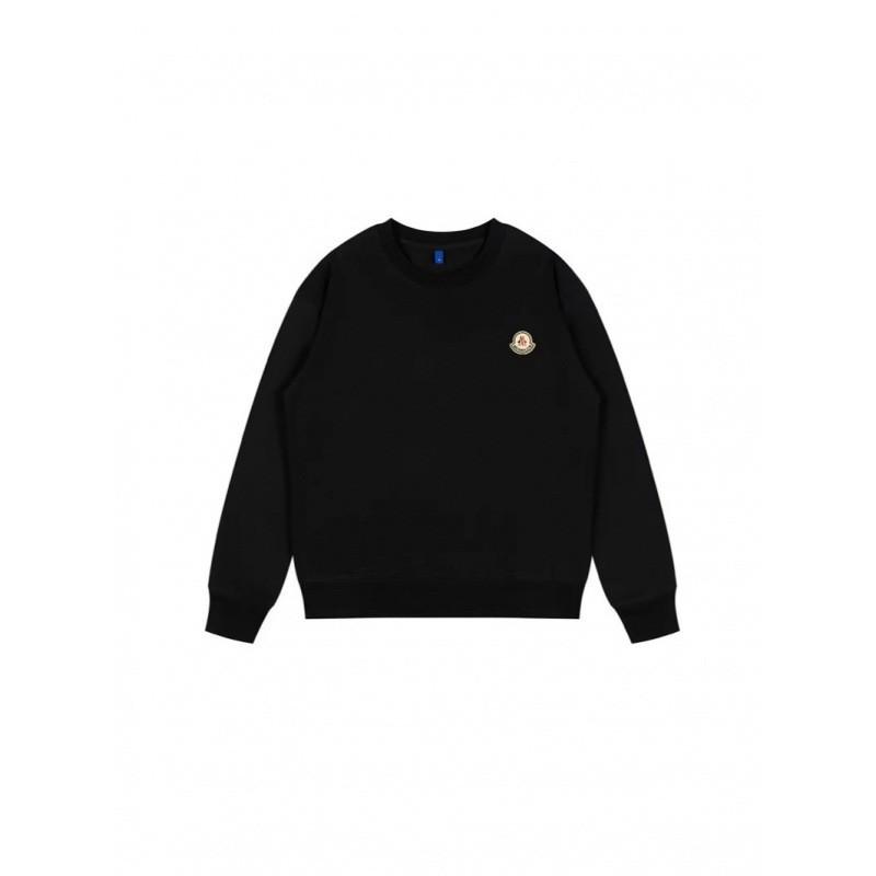 Mens Embroidered Crewneck Sweatshirt Loose Fit Heavyweight Cotton Pullover Couples All Season
