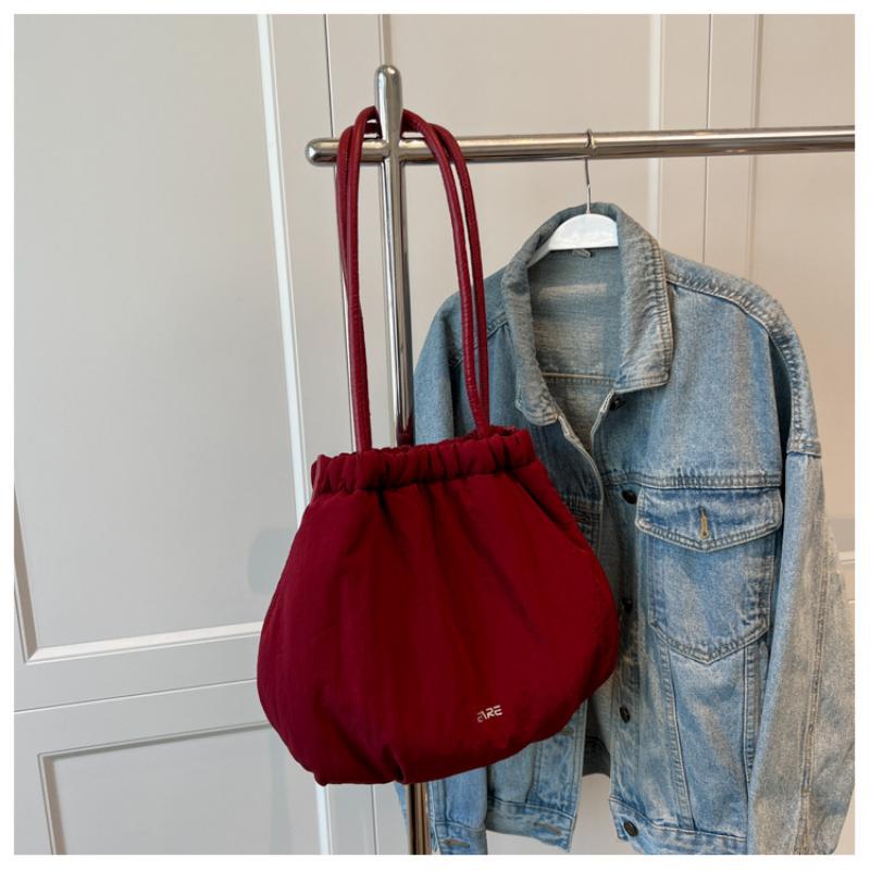 Lässige, flauschige Tasche für Damen, große Kapazität, einzelne Schultertasche, Baumwollhandtasche, ultraleichte Umhängetasche