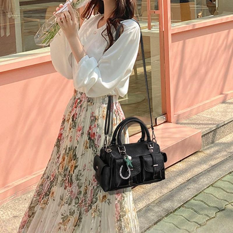 Solid Color, Simple Design, Textured Tassel, Unique, Large Capacity, Single Shoulder/crossbody Bag, Export-grade Soft Leather.