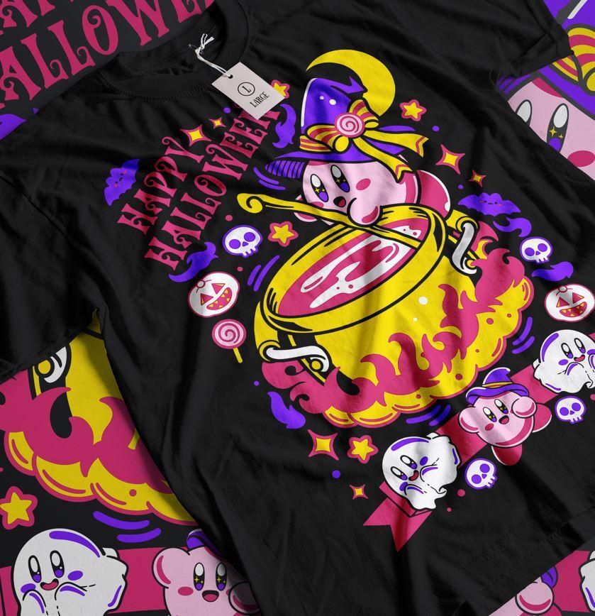 

Kirby T-shirt Kirby Nintendo Retro Gaming Halloween T shirt Anime Shirt All Size 3XL
