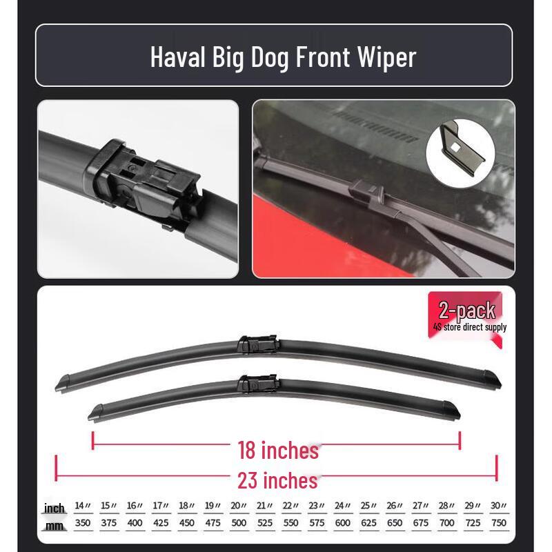 Haval Big Dog Wiper Blade Strips (Front & Rear) for 2021, 2022, 2024 Models Framed Wiper Blade