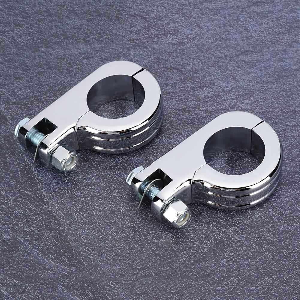 38mm 1.5in Universal Foot Rest Footpeg Mounting P Clamp Motorcycle Accessory Fit for Honda(Electroplate )