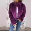Women S Faux Fur High Neck Zip Up Casual Winter Coat