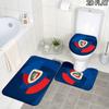 3pcs Piast Gliwice Pattern Flannel Nonslip Absorbent Washable Decorative Bathroom Home Toilet Seat Cover Mat