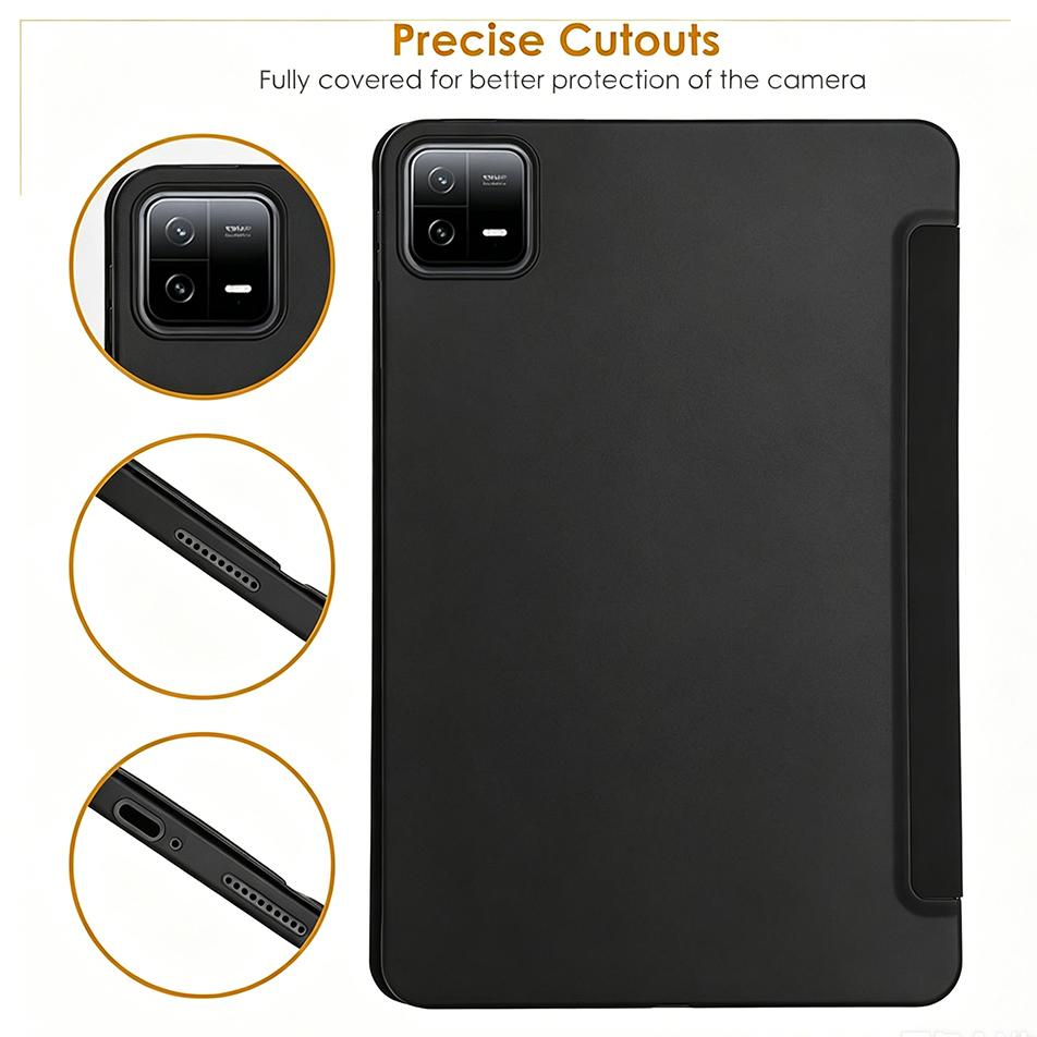 Case for Pad 6 Pro 11 / Pad 6 11'' , Ultra-Thin Folding Folio PU Leather Stand Cover Soft Silicone Back Shell