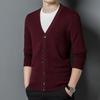 Yiliteng Men's 100% Lambswool V-Neck Cardigan