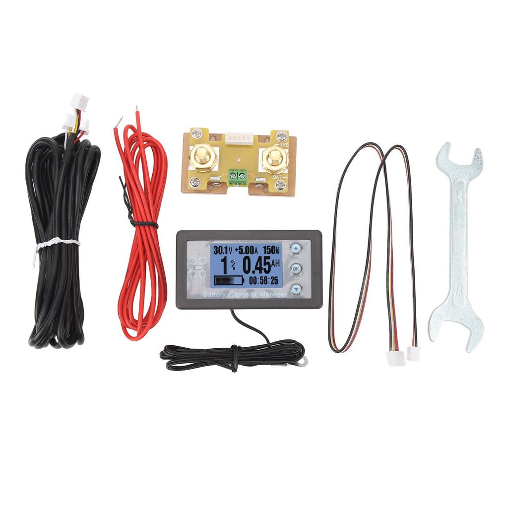 Bluetooth Batterieüberwachung VA9210 Spannung Strom Kapazität Messgerät Coulometer für Auto Wohnmobil 3 Meter geschirmtes Kabel 120V 100A