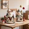 New Year Party Supplies Christmas Candle Ornament, 2D Flat Acrylic Ornament with Base, Tabletop Ornaments Snowman Reindeer Festive Table Centerpiece