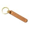 Engraved Retro Cowhide Car Keychain with Custom Phone Number Tag