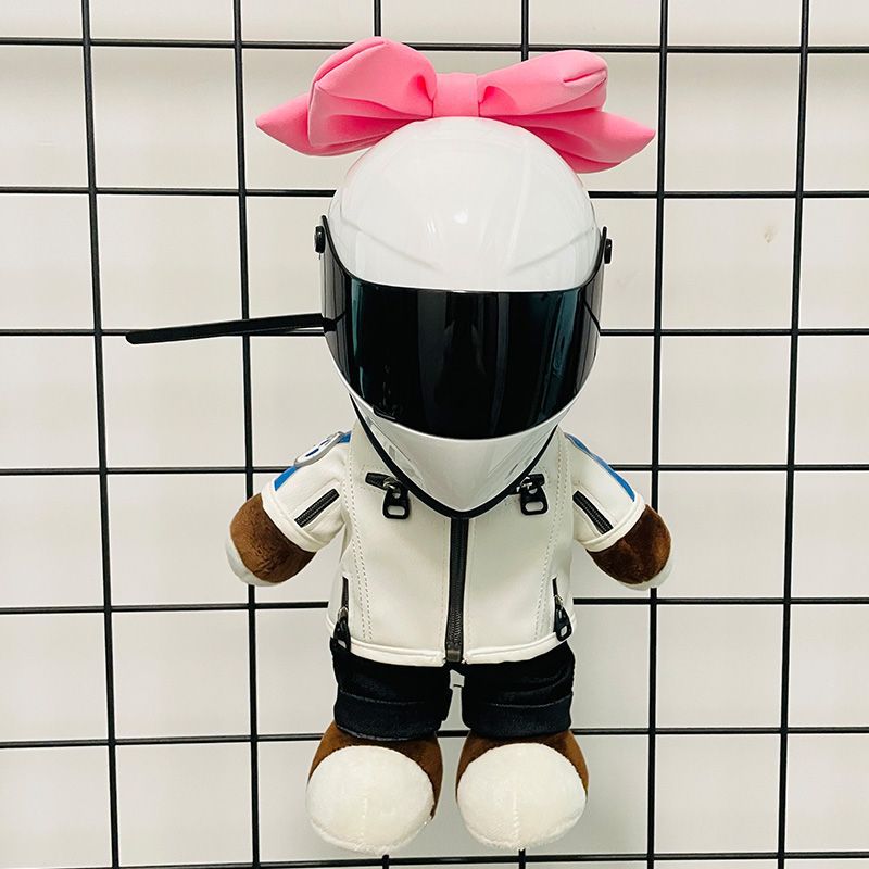 FiK Bow-tied Helmet, Pink Female Motorcycle Doll Helmet, Toy Model, Pet Motorcycle