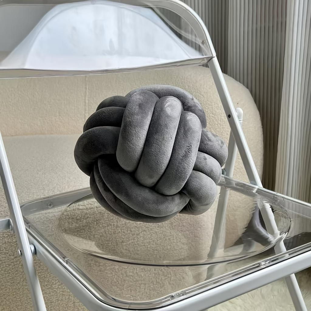 1pc 22cm/8.66inch Knot Pillow Ball Shaped Decorative Throw Cushion for Living Room Bed Sofa Handwoven Pillow