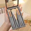 WTEMPO Set di pennelli per trucco eleganti tinta unita con scatola portaoggetti, pennelli morbidi portatili per trucco da viaggio all'aperto