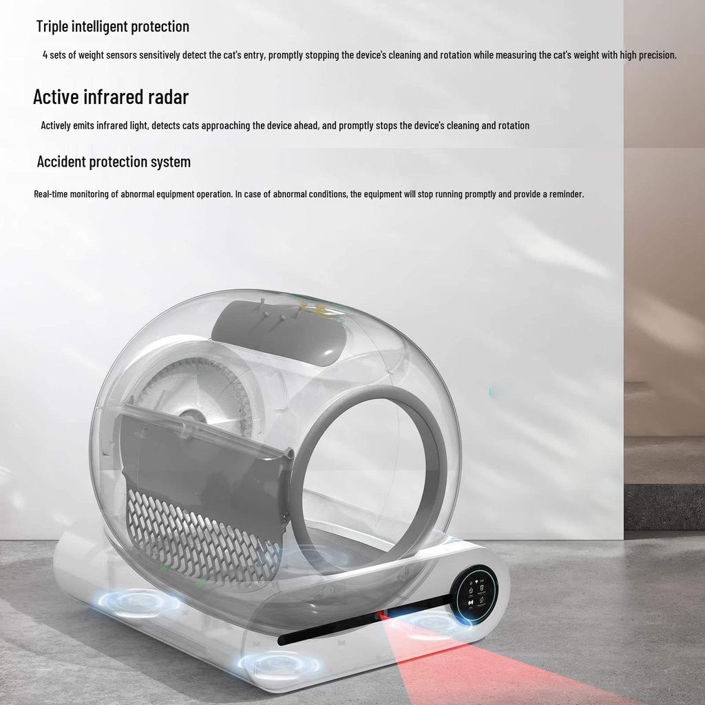 Smart Ozone Deodorizing & Automatic Cleaning Cat Litter Box - Anti-Splash, Extra Large, Fully Enclosed Pet Toilet