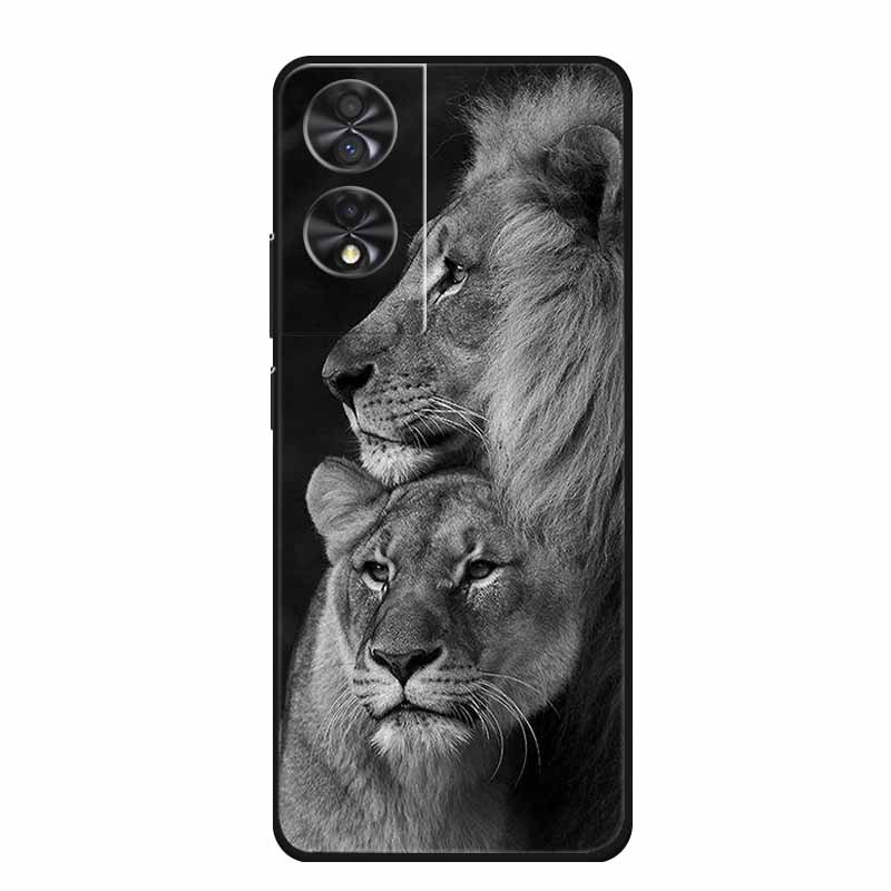 Para TCL 40 NxtPaper 4G 6.78" Funda Animales TPU Silicona Suave Fundas de Teléfono Cubierta para TCL40 NxtPaper Protector Lobo Dibujos Animados Coque