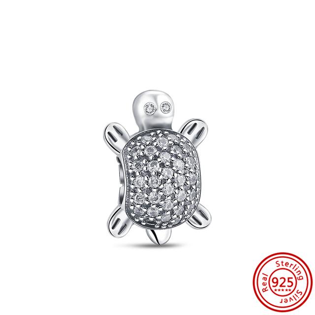 Νέα 925 Silver Heart ψηλοτάκουνα Animal Pavé Beads Fit Charm βραχιόλι Γυναικεία μόδα κοσμήματα