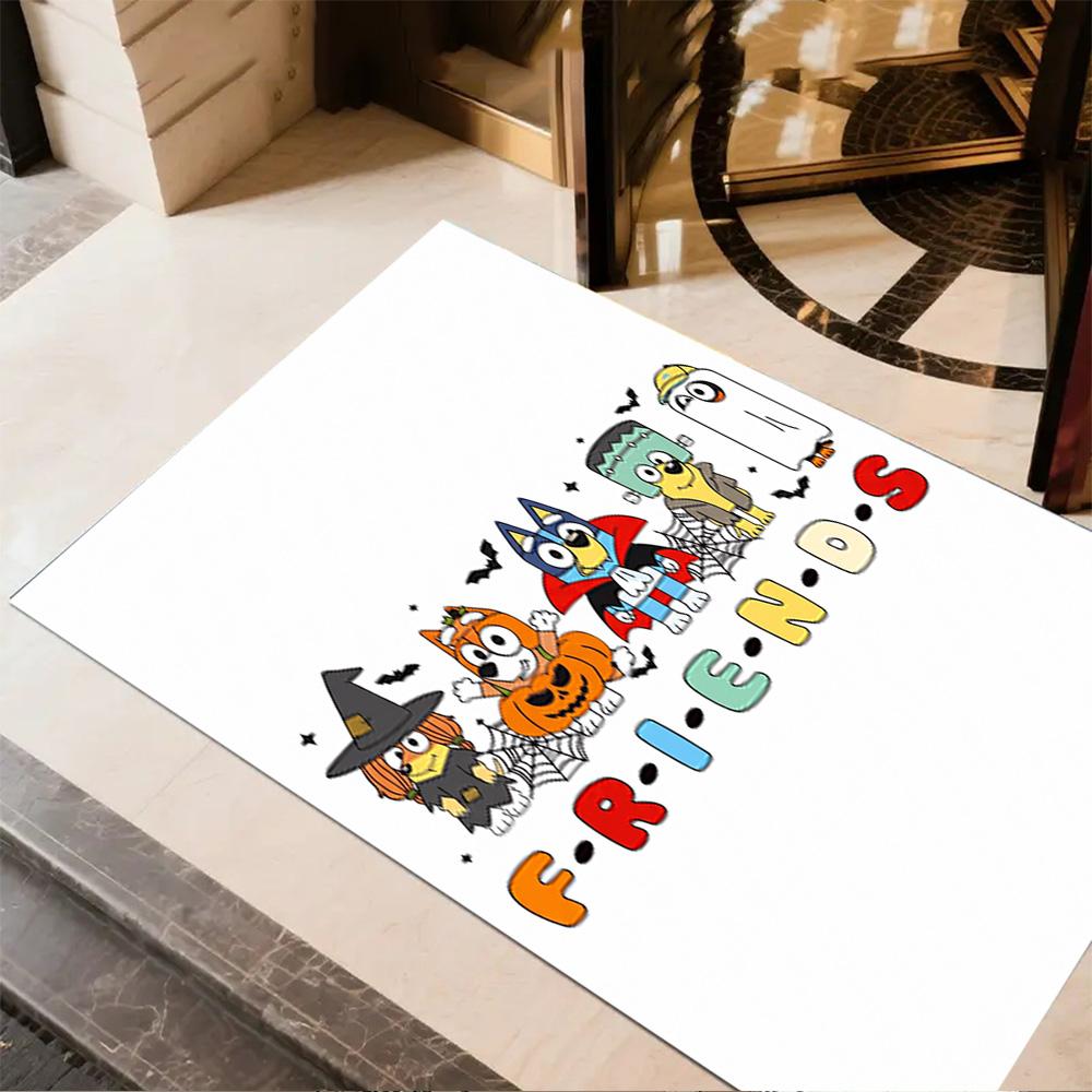 Bluey Friends Adventure Floor Rug Office Rug Perfect for Dormitory Dining Room Outdoor Foyer Antislip Carpet Decorate Offices Birthday/Christmas Gift