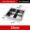 Extra thick stainless steel square hot pot Stewed Mandarin Duck with Ears Hotpot for induction cooker Mother and son pot hotpot