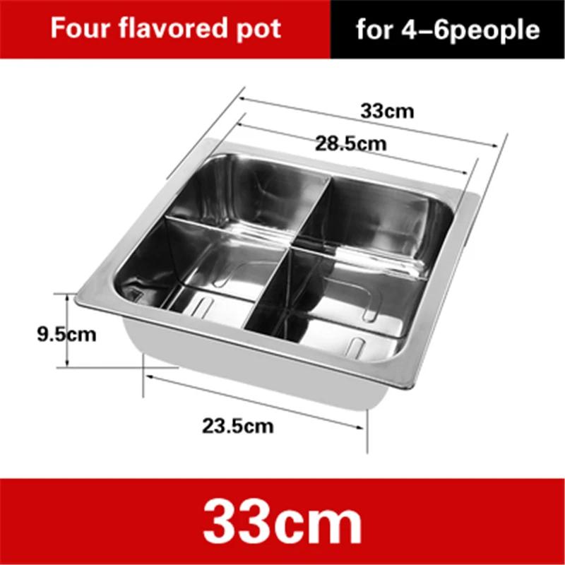 Extra thick stainless steel square hot pot Stewed Mandarin Duck with Ears Hotpot for induction cooker Mother and son pot hotpot