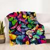 1pc Colorful Butterflies Flowers Blanket Soft and Warm for Sofa Office Camping Travel Livingroom Great Gift for Friends and Family Comfortable