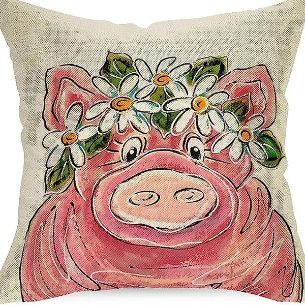 New Creative Cartoon Farmhouse Cow Animal Pillow Case Home Decoration Living Room Car Cushion