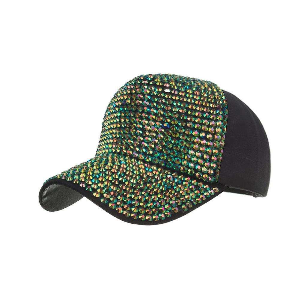 Men Women Baseball Caps Fashion  Cotton Cap Star Rhinestone Cap