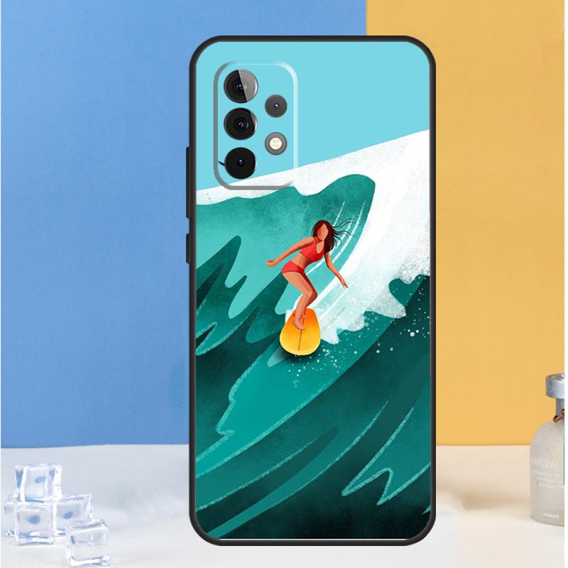 Surfing Wave For Samsung Galaxy A13 A33 A53 A36 A26 A05 A06 A16 A54 A34 A14 A32 A52 A55 A35 A15 A56 Case