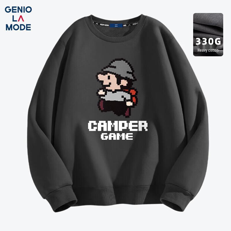 

GENIOLAMODE Men s Cartoon Print Pullover Sweatshirt M